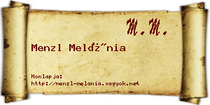 Menzl Melánia névjegykártya